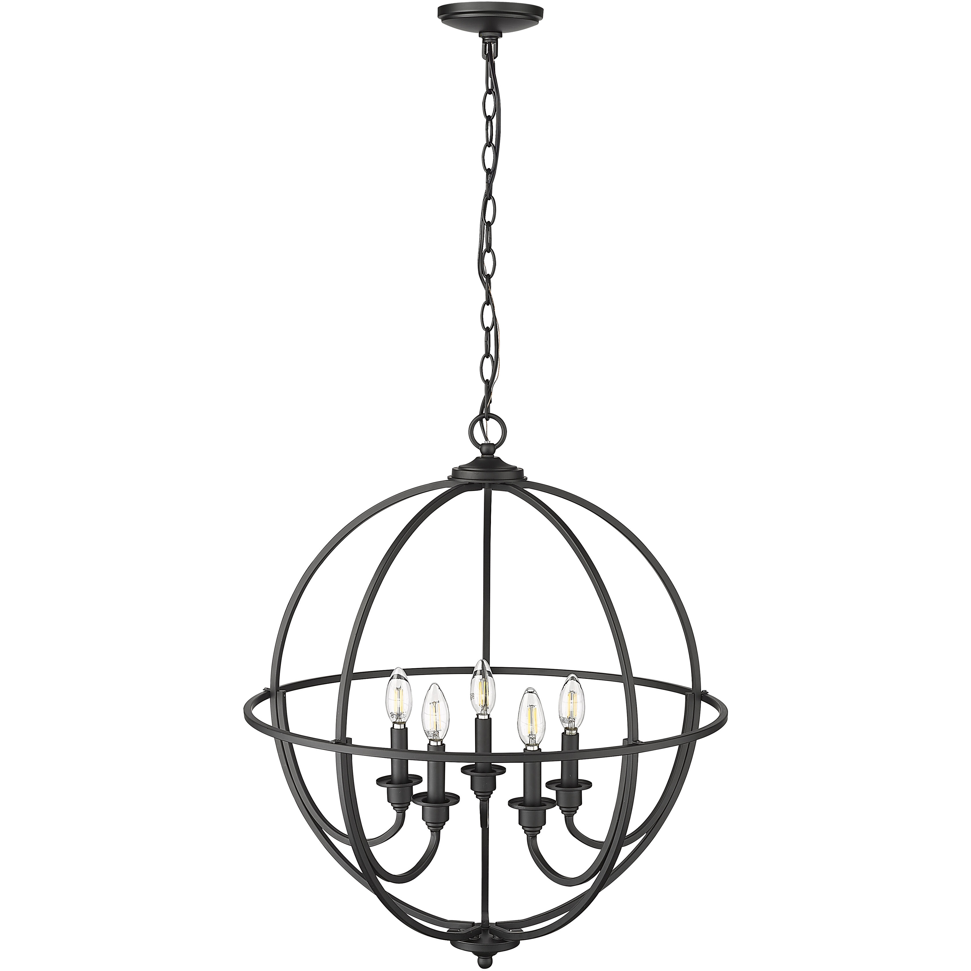 Artemis 5 Light 24 inch Matte Black Chandelier Ceiling Light